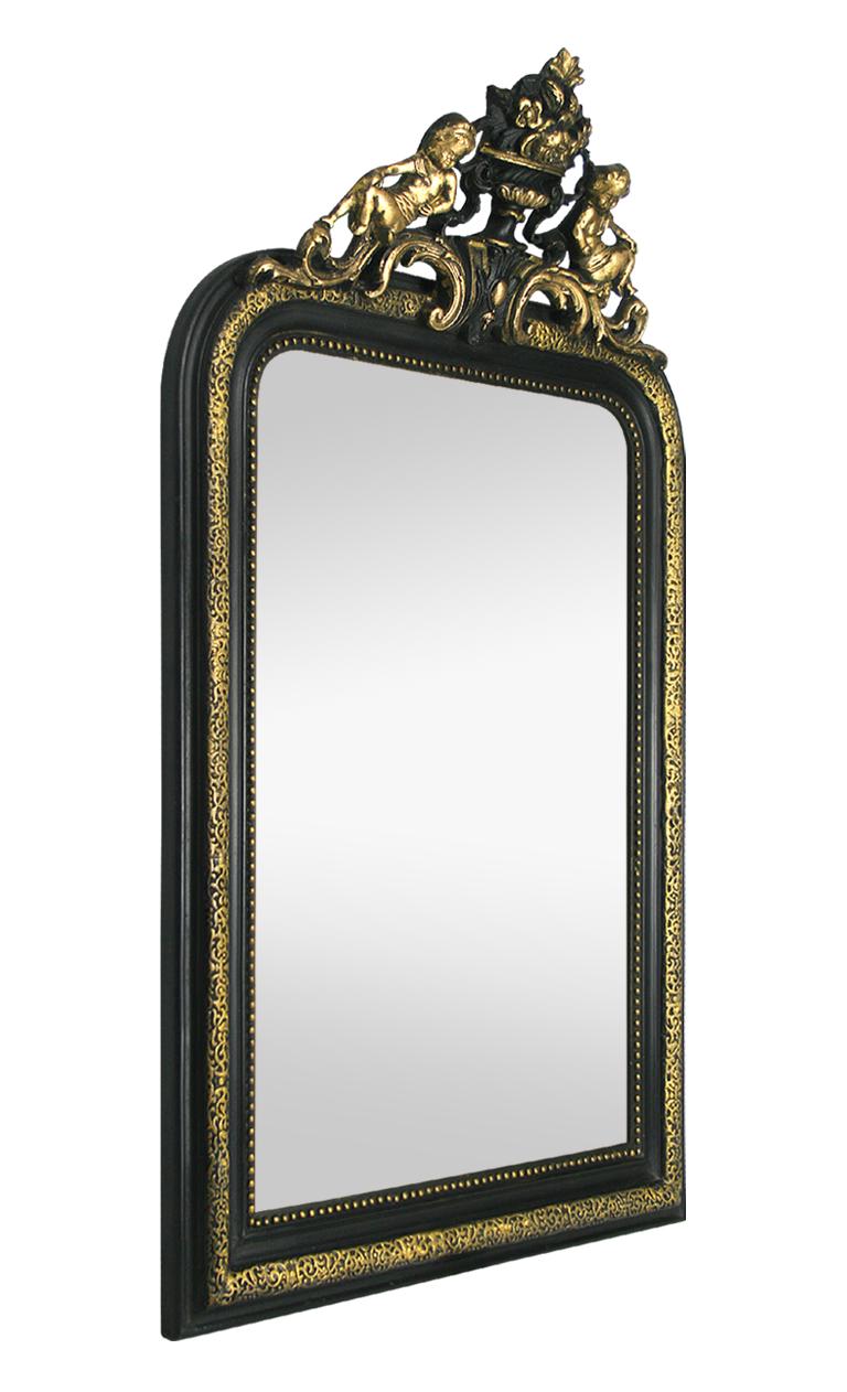 Painted French Antique Napoleon III Style Mirror, 19th Century
