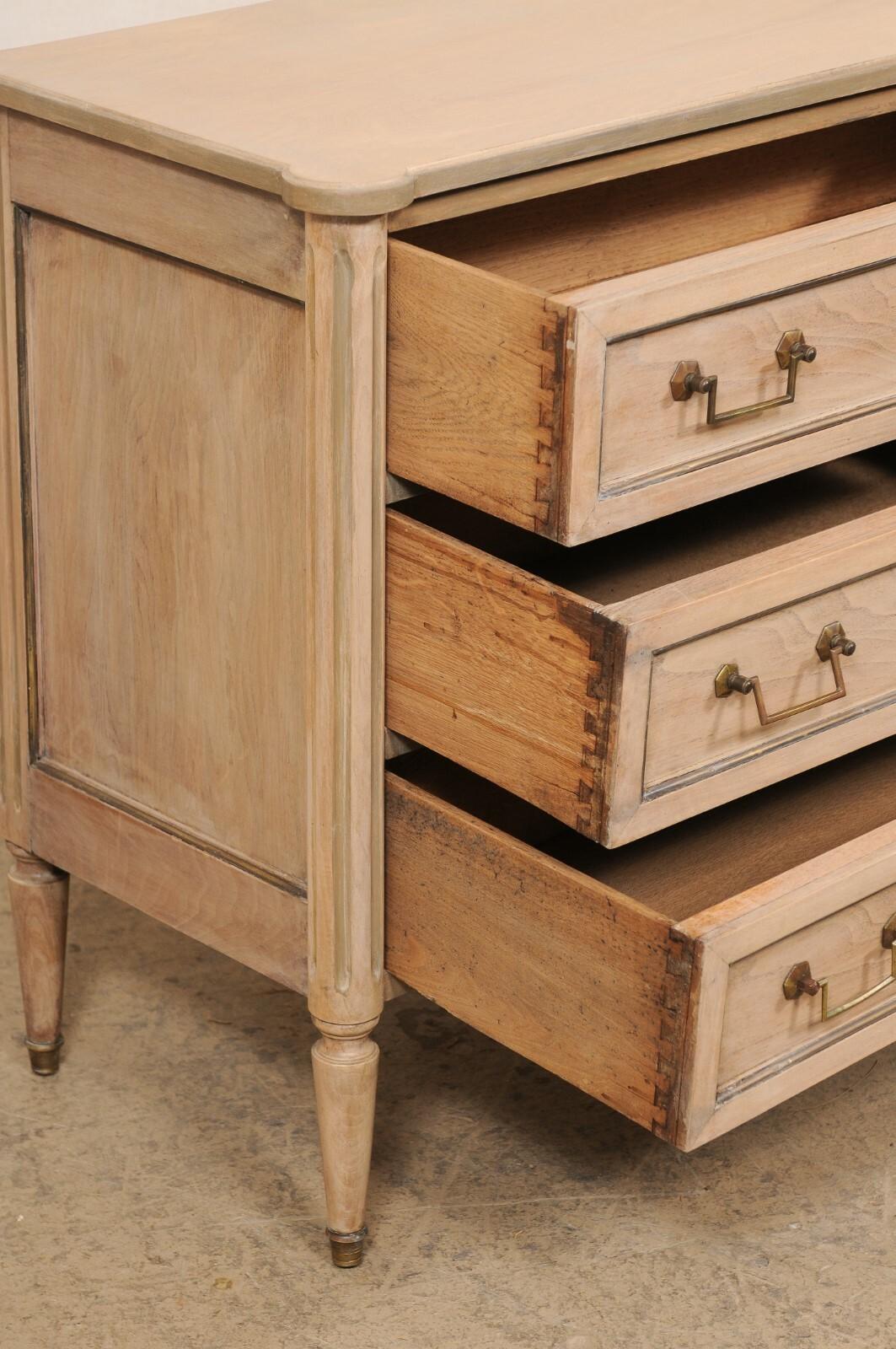 Wood French Antique Neoclassic Style 3-Drawer Commode, Cute Size! For Sale