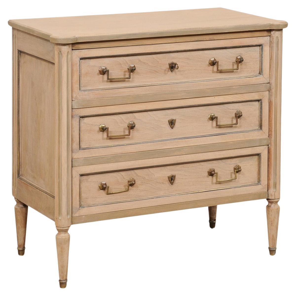 French Antique Neoclassic Style 3-Drawer Commode, Cute Size! For Sale