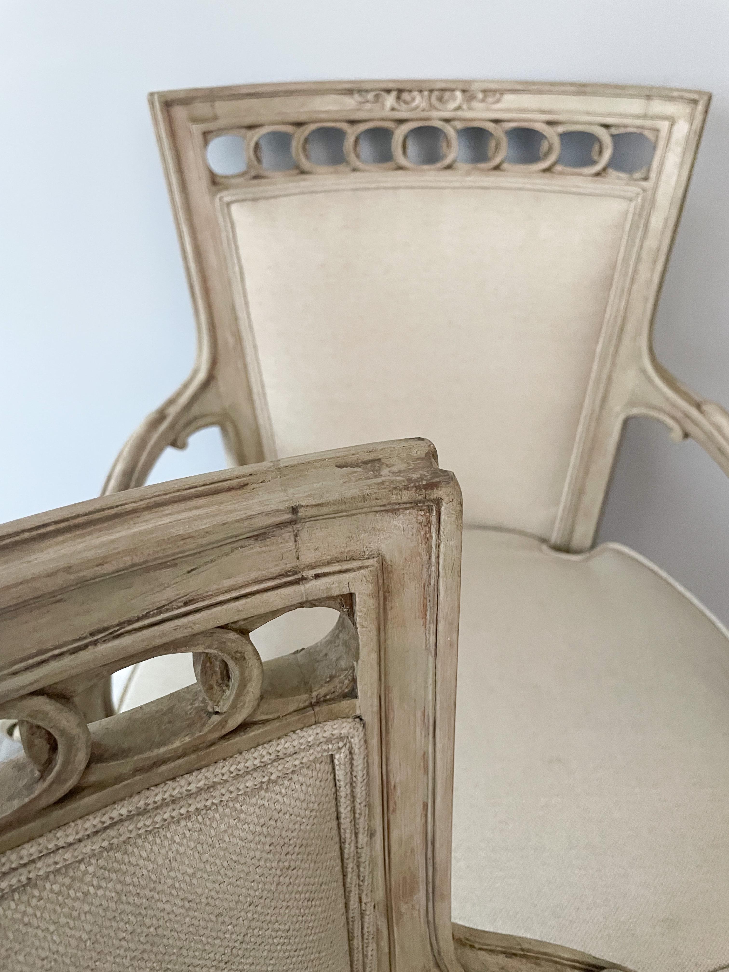 French Antique Neoclassical Armchairs  For Sale 5