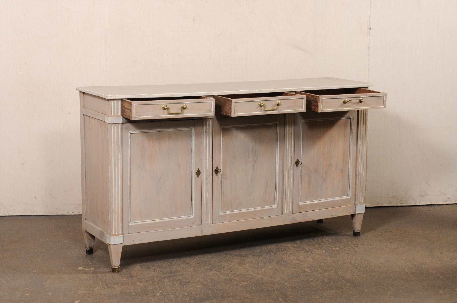 French Antique Neoclassical Style Buffet Cabinet, 5.75 Ft Length In Good Condition For Sale In Atlanta, GA