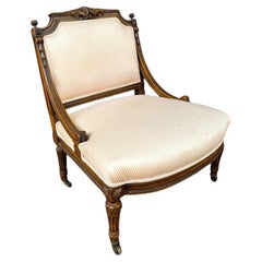 French Vintage Neoclassical Style Slipper Chair