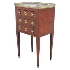 French Antique Nightstand Walnut Cabinet 1860