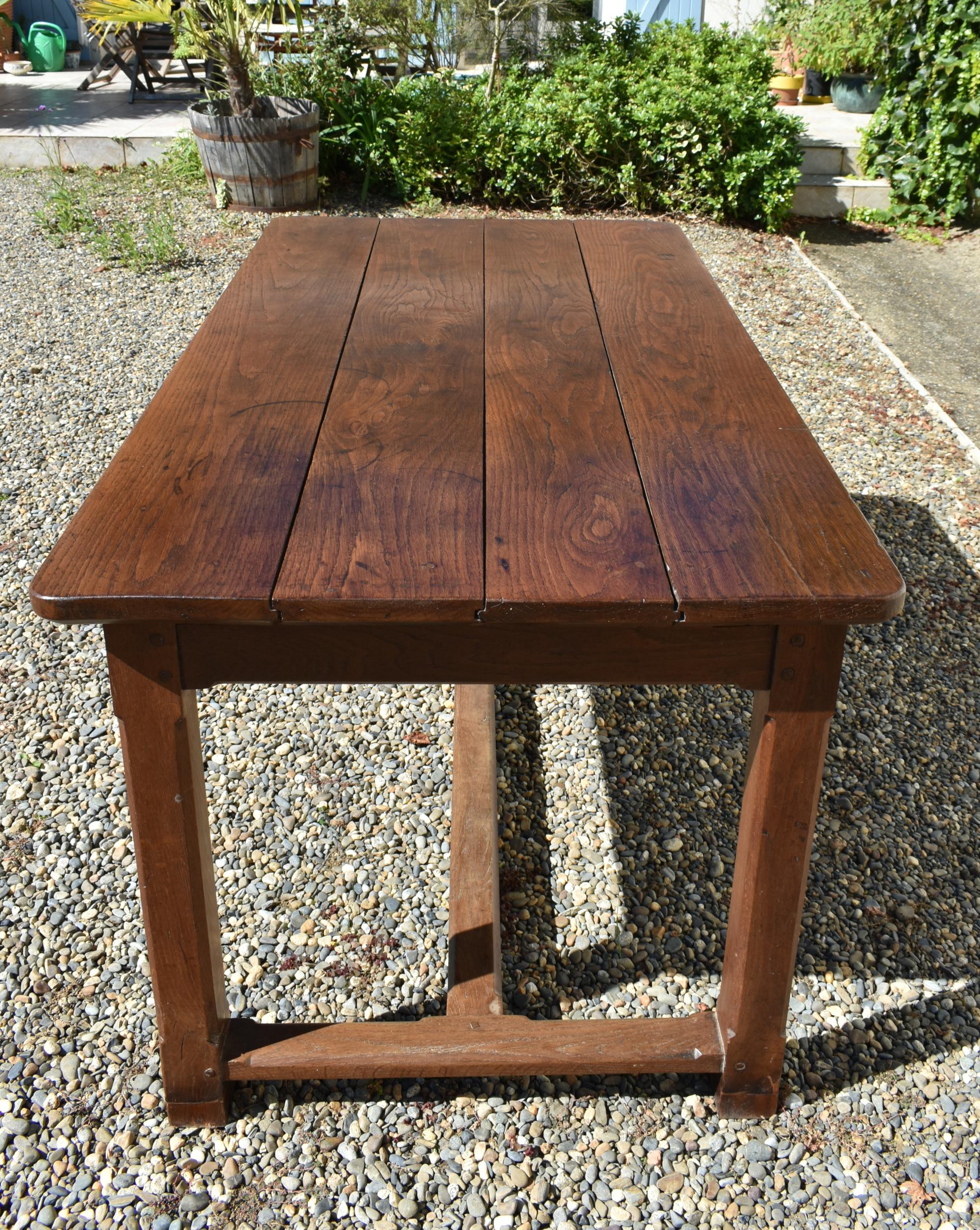 French Antique Oak Extending Farmhouse Table 6