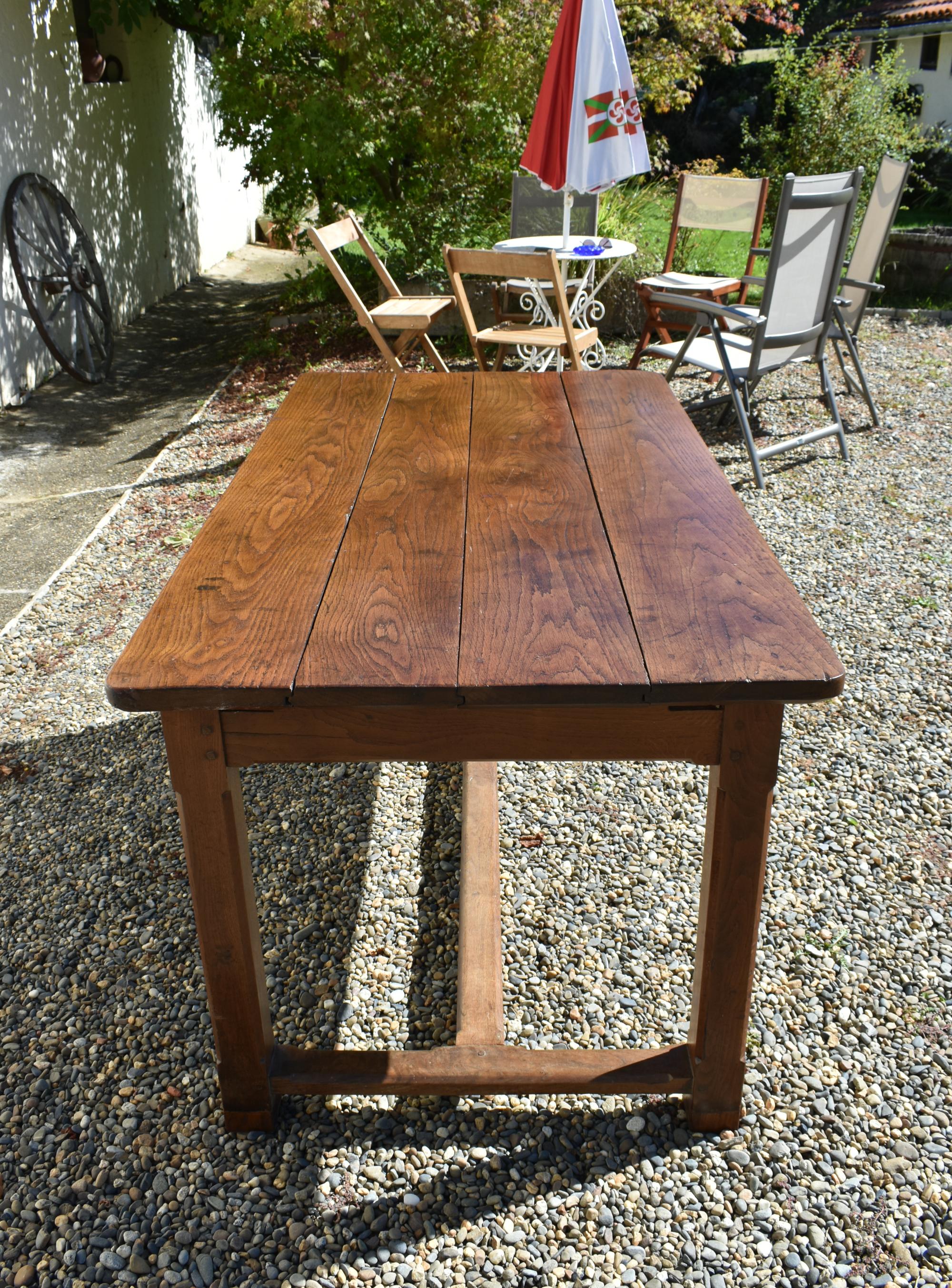 French Antique Oak Extending Farmhouse Table 7