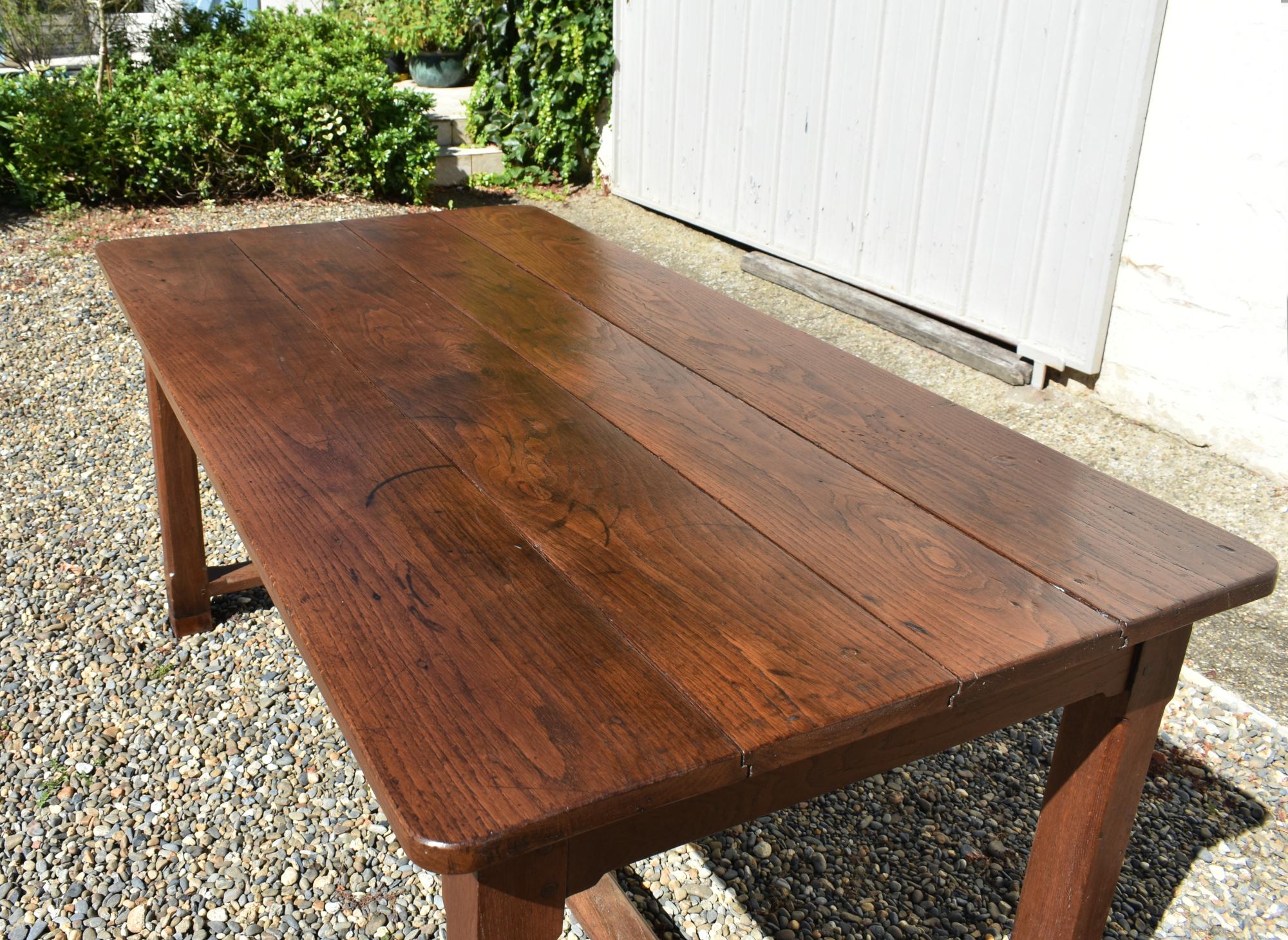 French Antique Oak Extending Farmhouse Table 9
