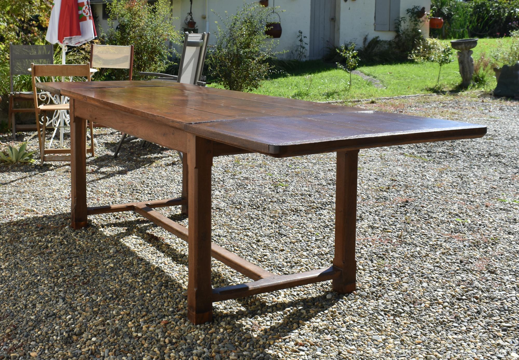 French Antique Oak Extending Farmhouse Table 10
