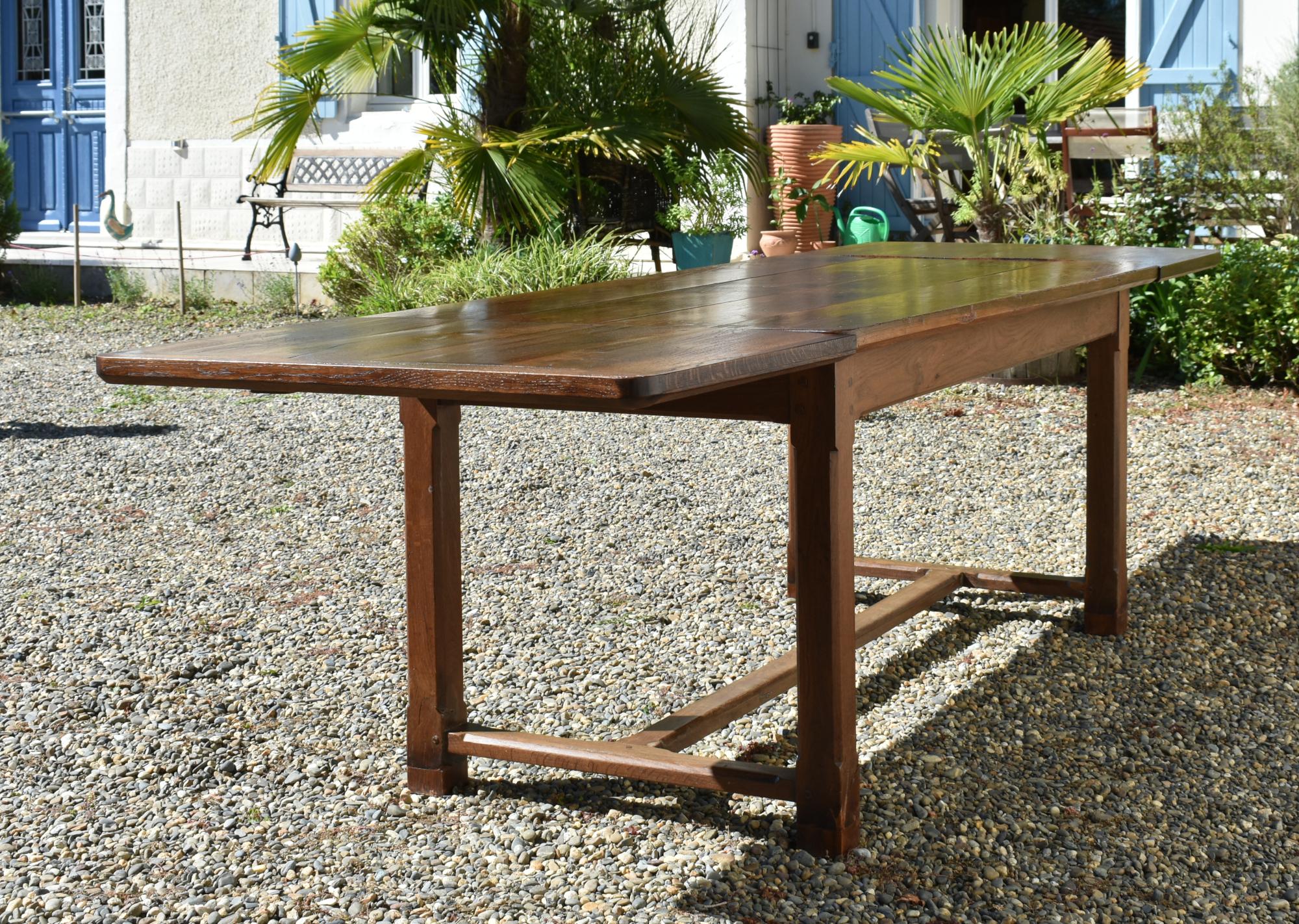 French Antique Oak Extending Farmhouse Table 11
