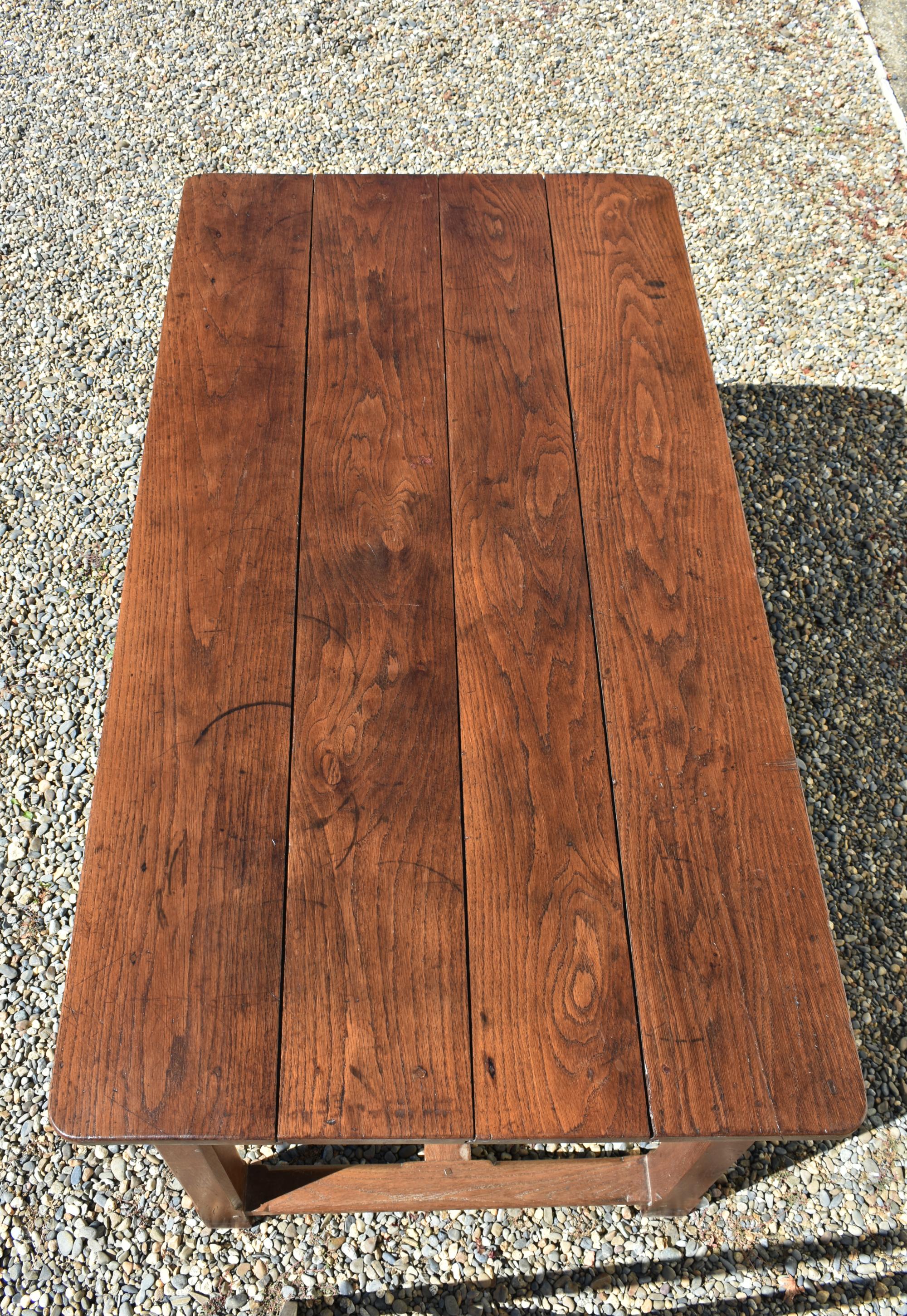 French Antique Oak Extending Farmhouse Table 14
