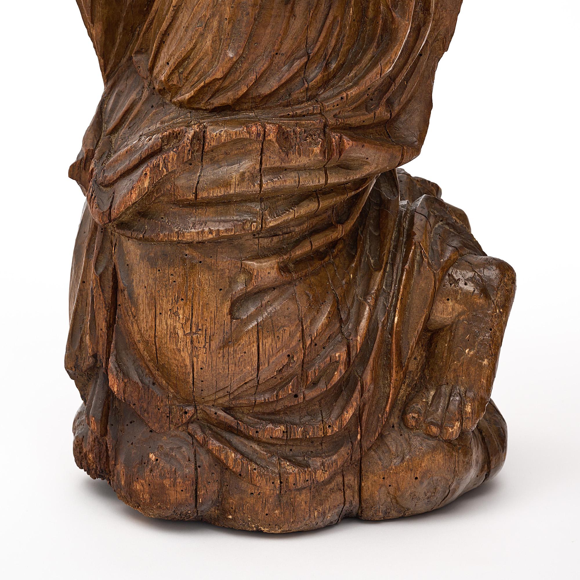 Early 17th Century French Antique Oak Statues For Sale