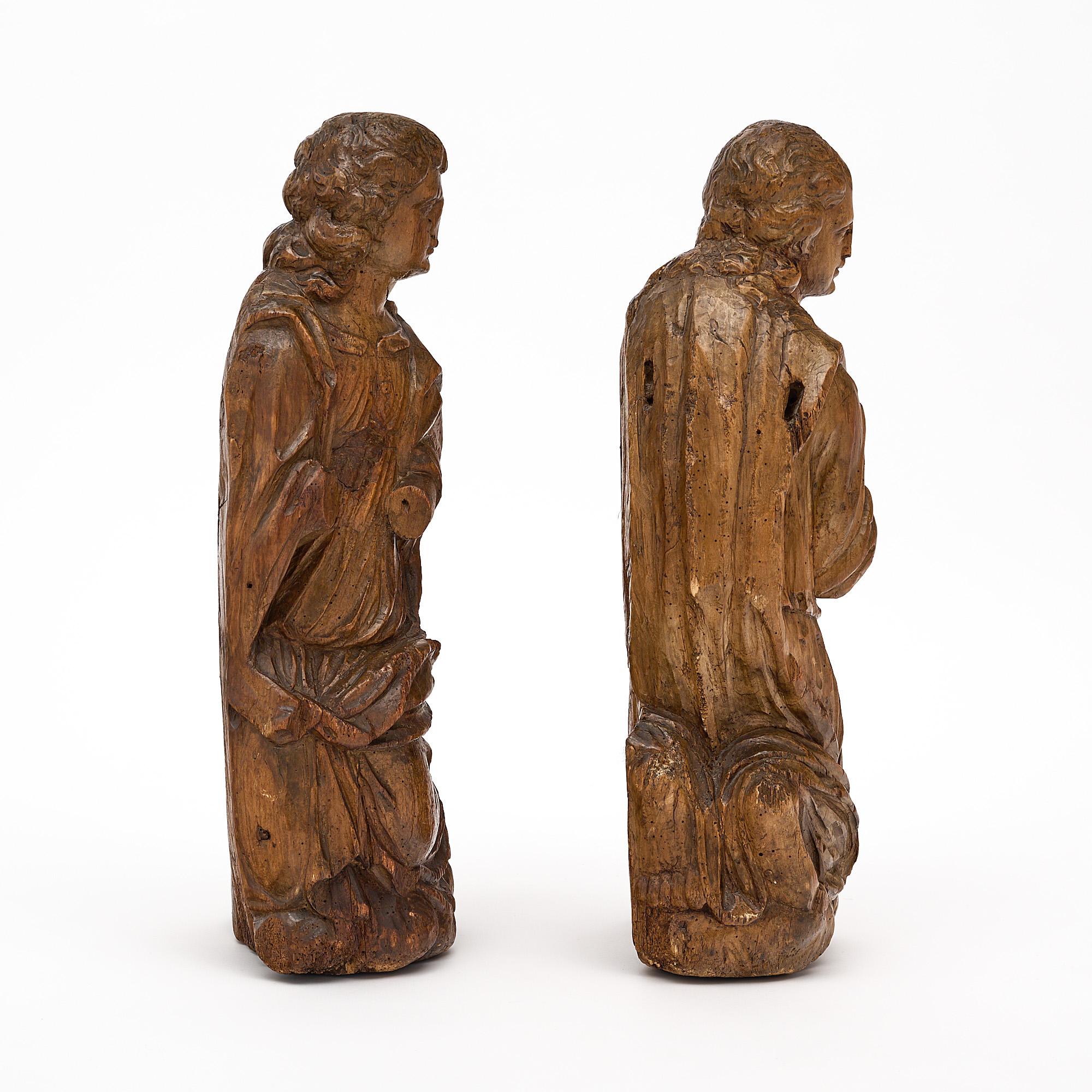 French Antique Oak Statues For Sale 2