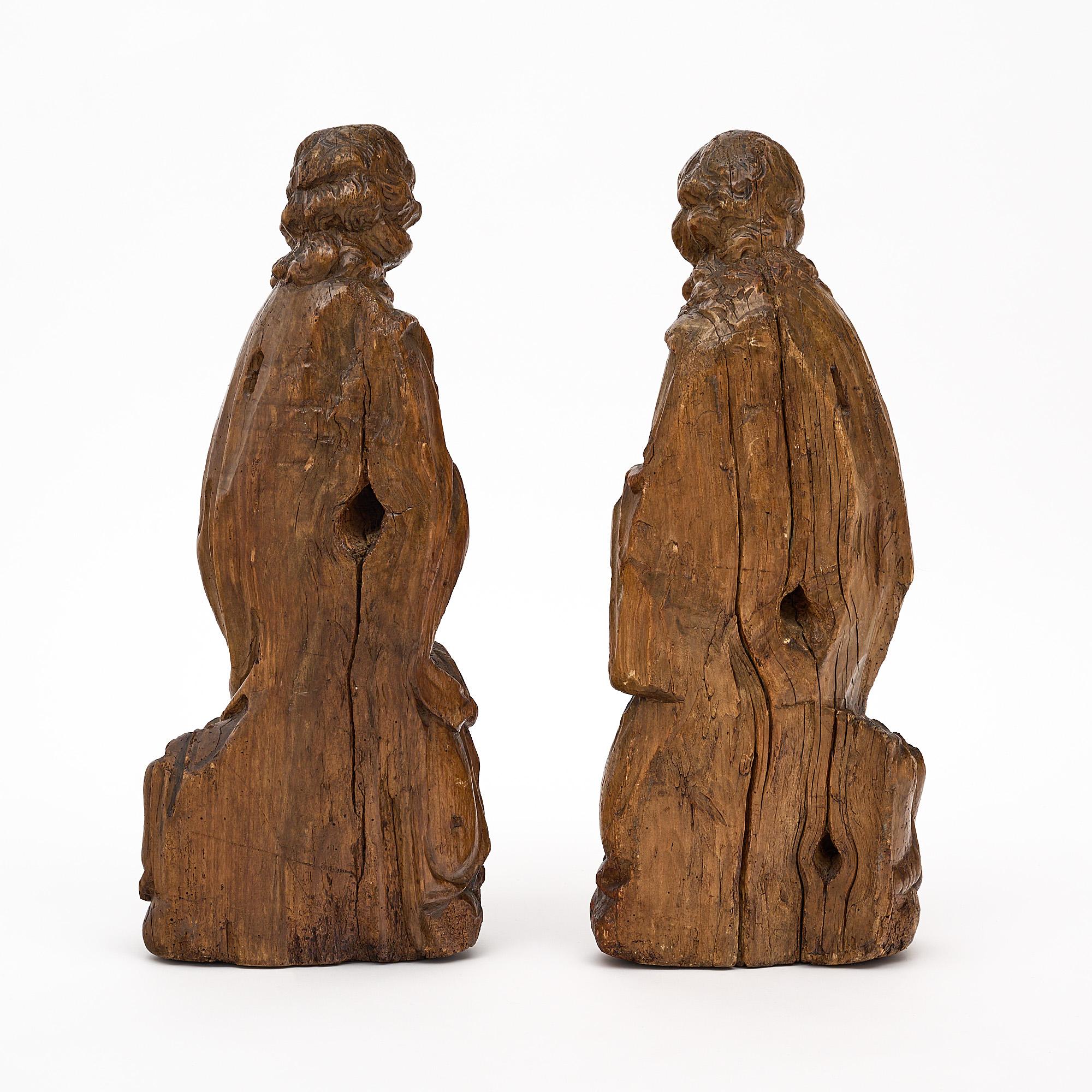 French Antique Oak Statues For Sale 3