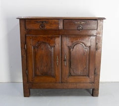 French Antique Oak & Wrought Iron Buffet Country Style 18th Century