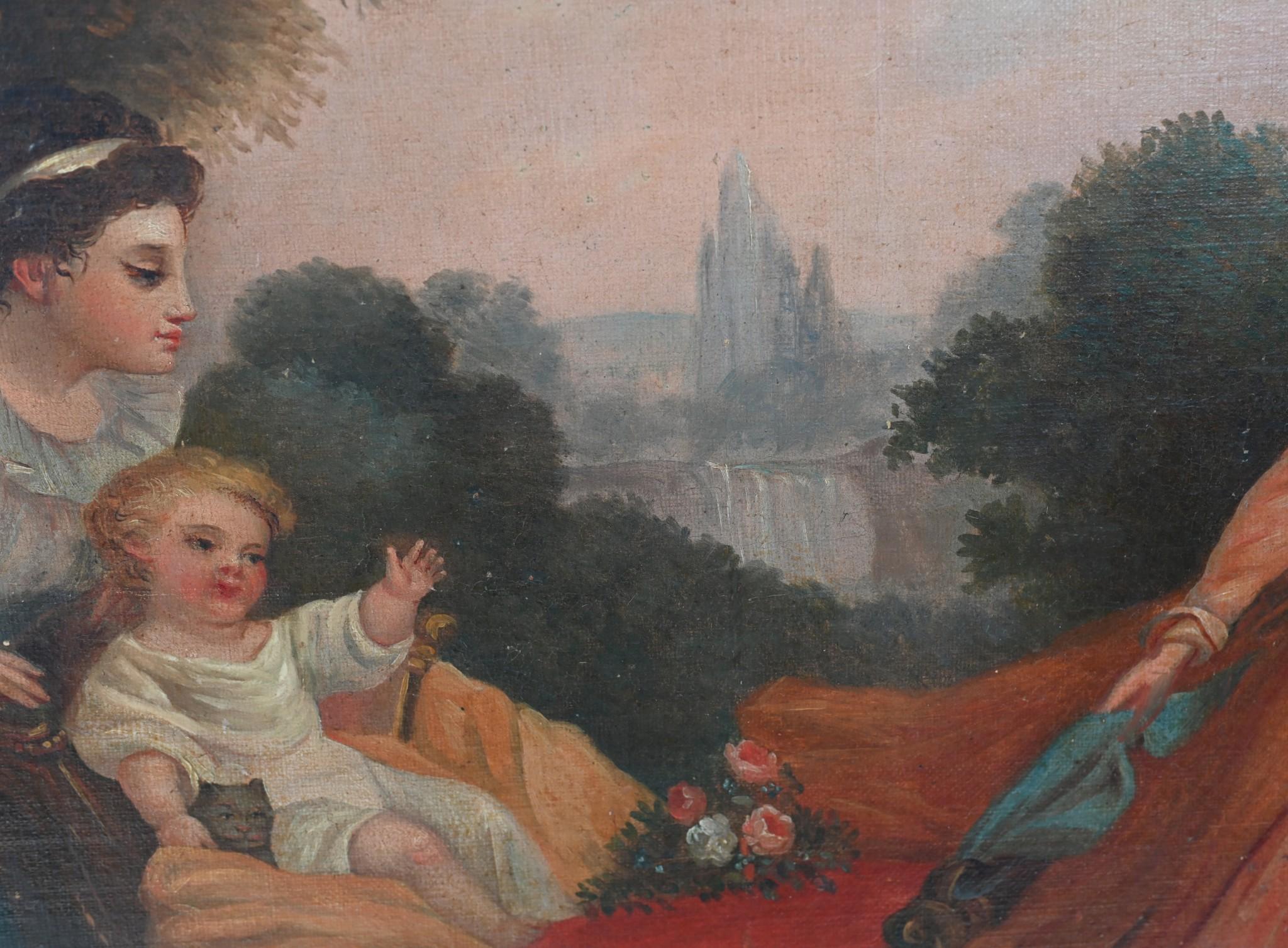 French Antique Oil Painting Lady Portrait Charles X Art 1810 In Good Condition For Sale In Potters Bar, GB