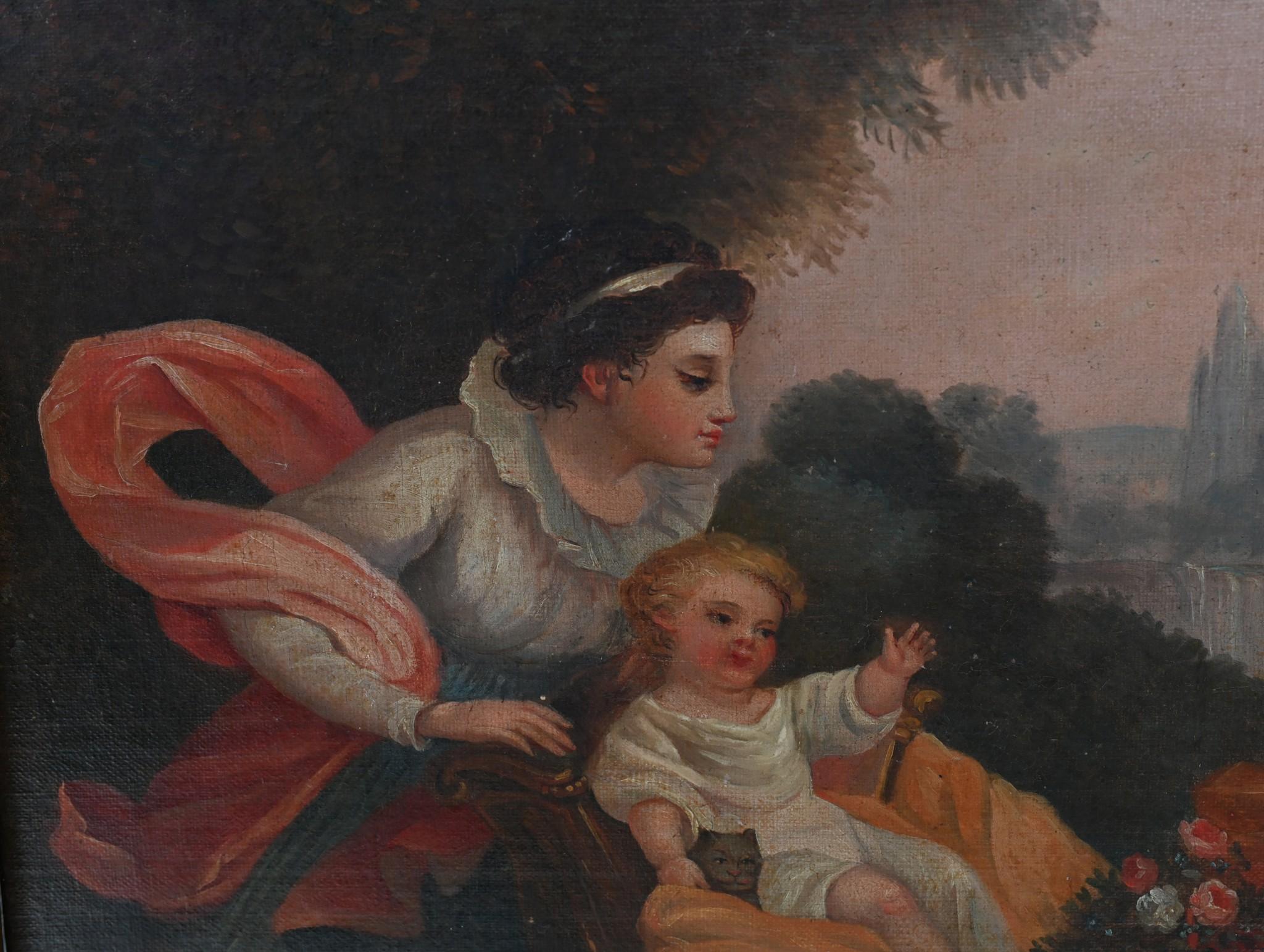French Antique Oil Painting Lady Portrait Charles X Art 1810 For Sale 2