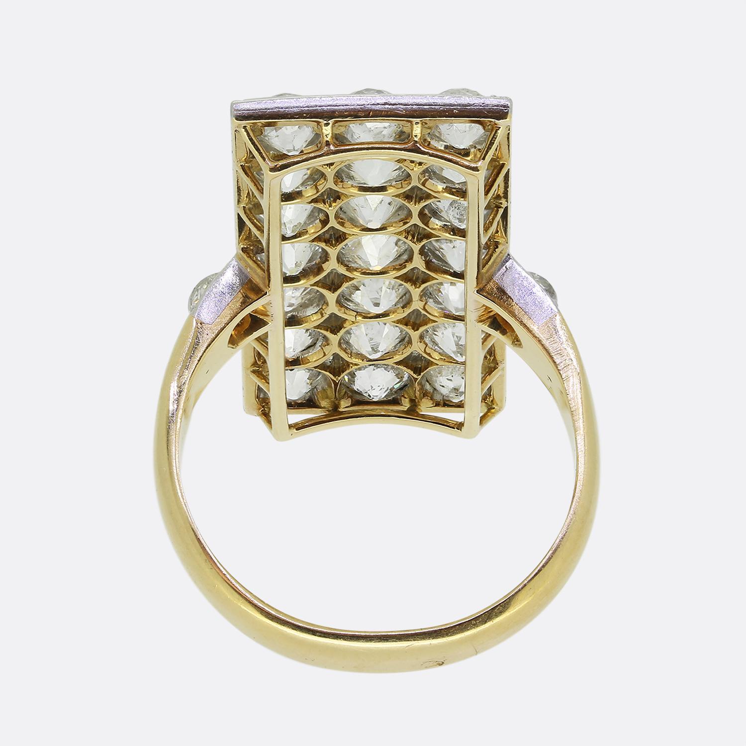 French Antique Old Cut Diamond Tablet Ring In Good Condition In London, GB