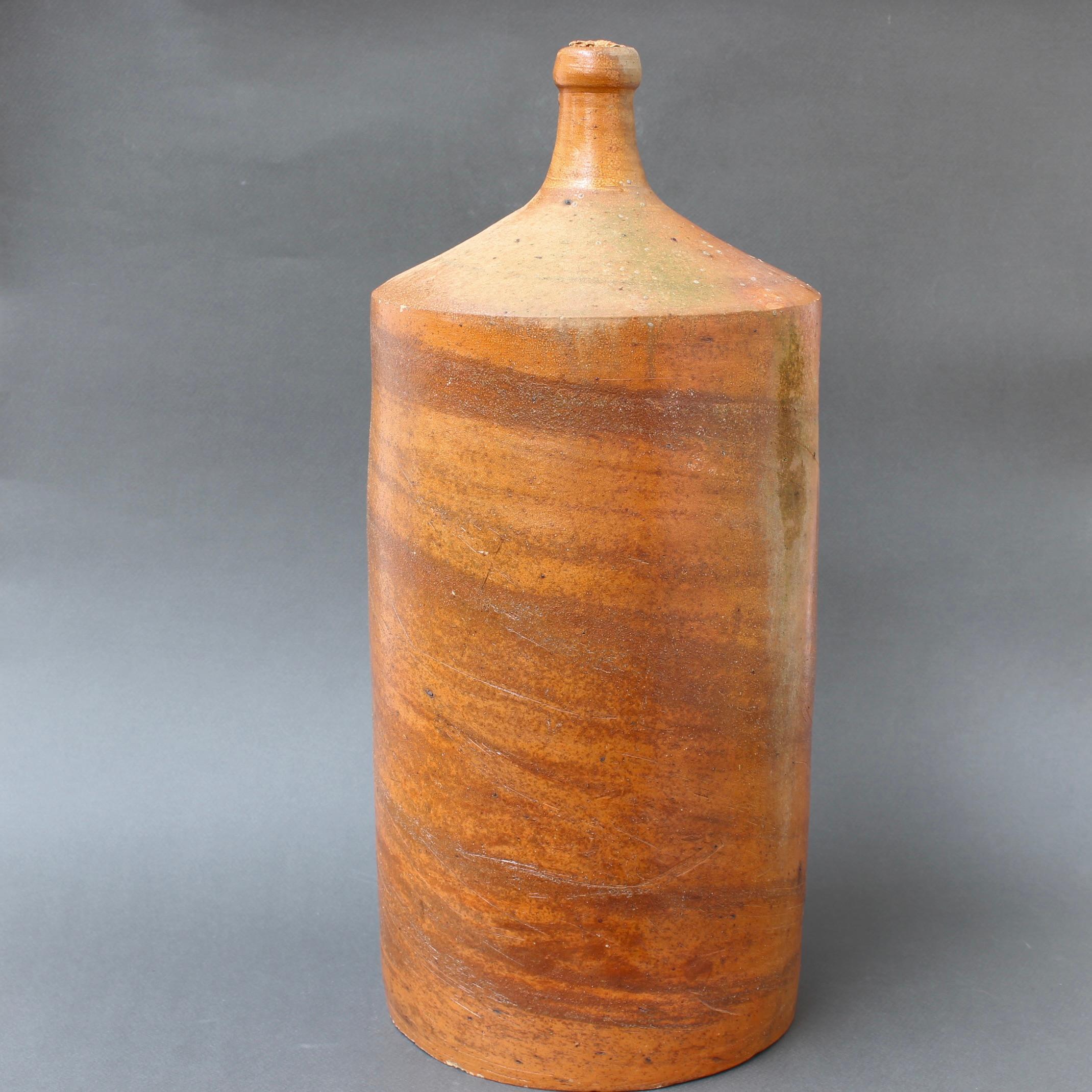 Französischer antiker Olivenöl-Behälter aus Steingut (um 1900) (Tonware) im Angebot