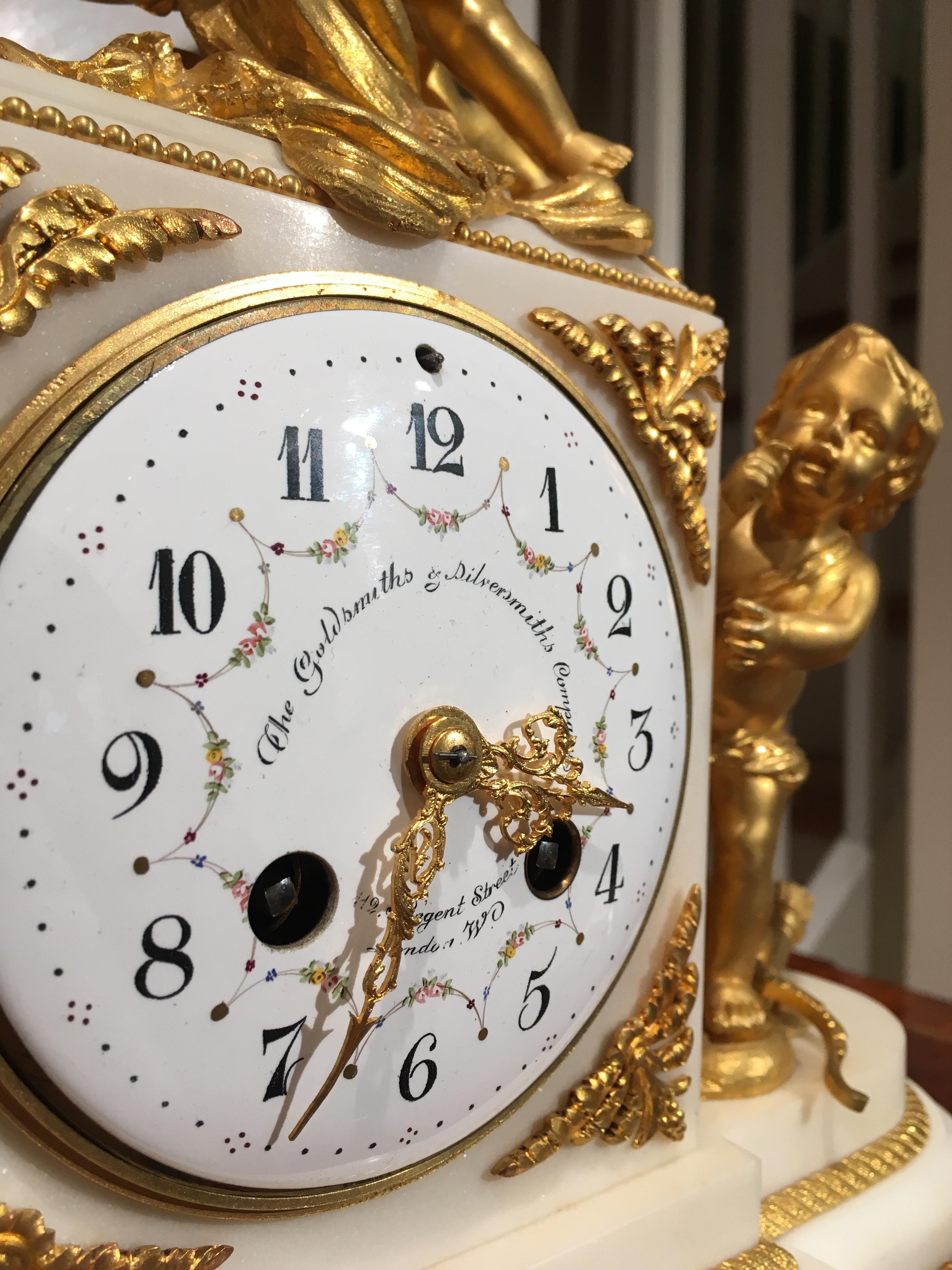 French Antique Ormolu Mantle Clock For Sale 2