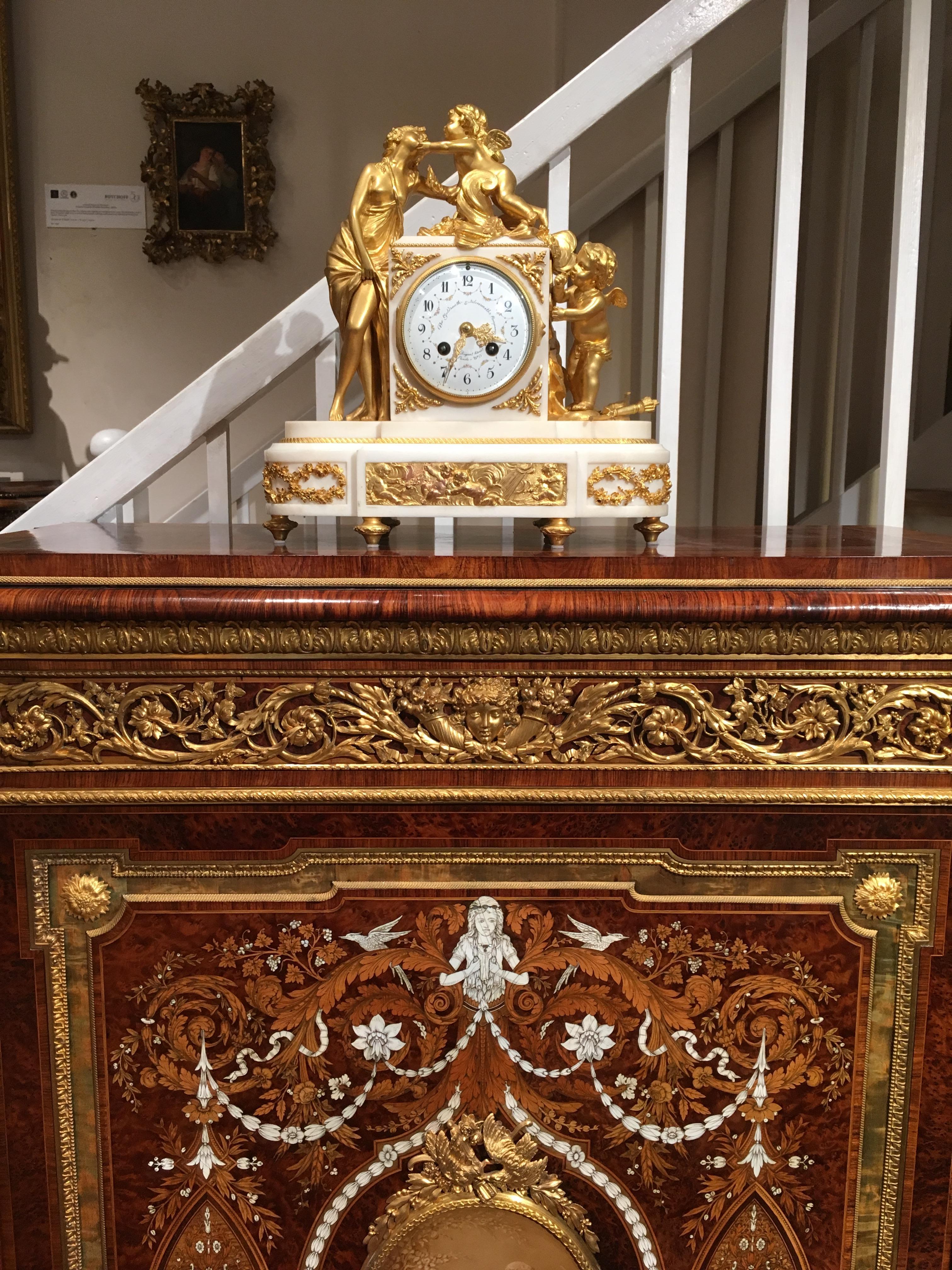 French Antique Ormolu Mantle Clock For Sale 3