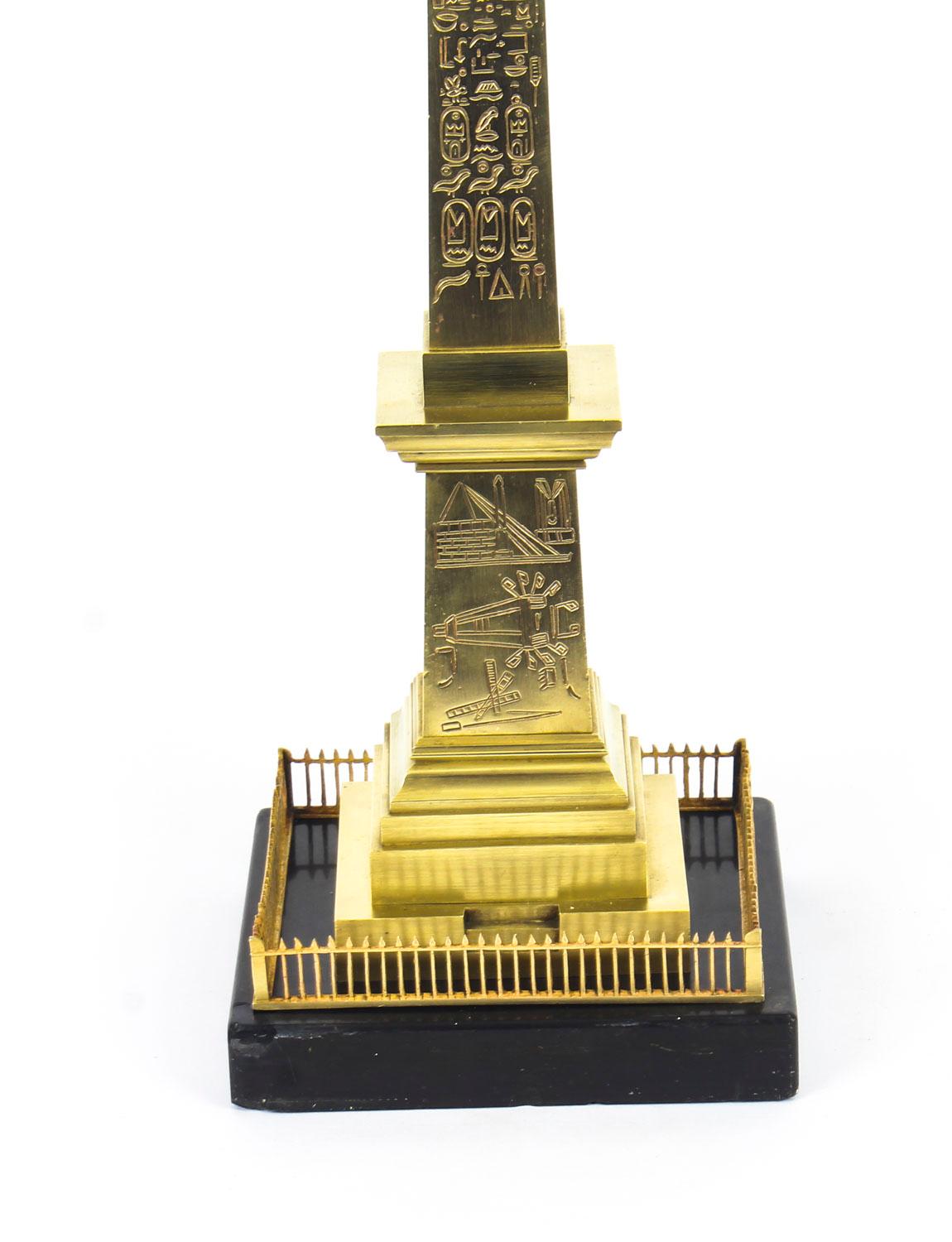 Mid-19th Century French Antique Ormolu Model of the Luxor Obelisk, 19th Century