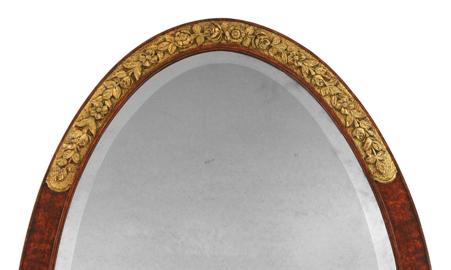 Französischer antiker ovaler französischer Spiegel, Art Deco, um 1925 (Art déco) im Angebot