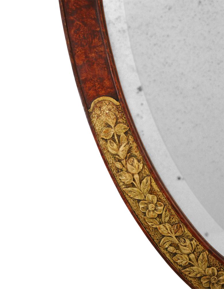 French Antique Oval Mirror, Art Deco, circa 1925 In Good Condition For Sale In Paris, FR