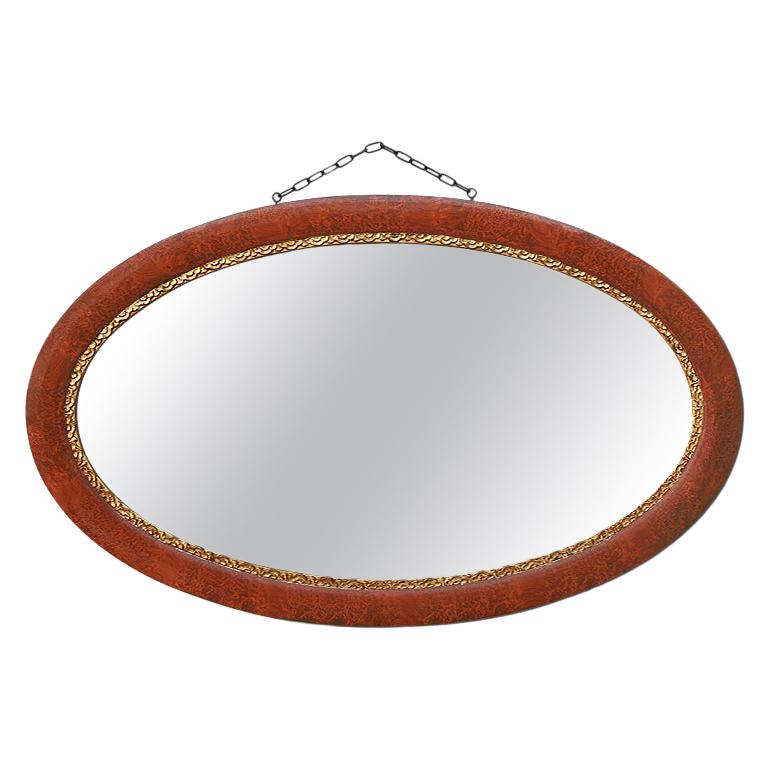 French Antique Oval Mirror, circa 1930 For Sale
