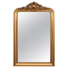 French Used Overmantle Gilded Mirror