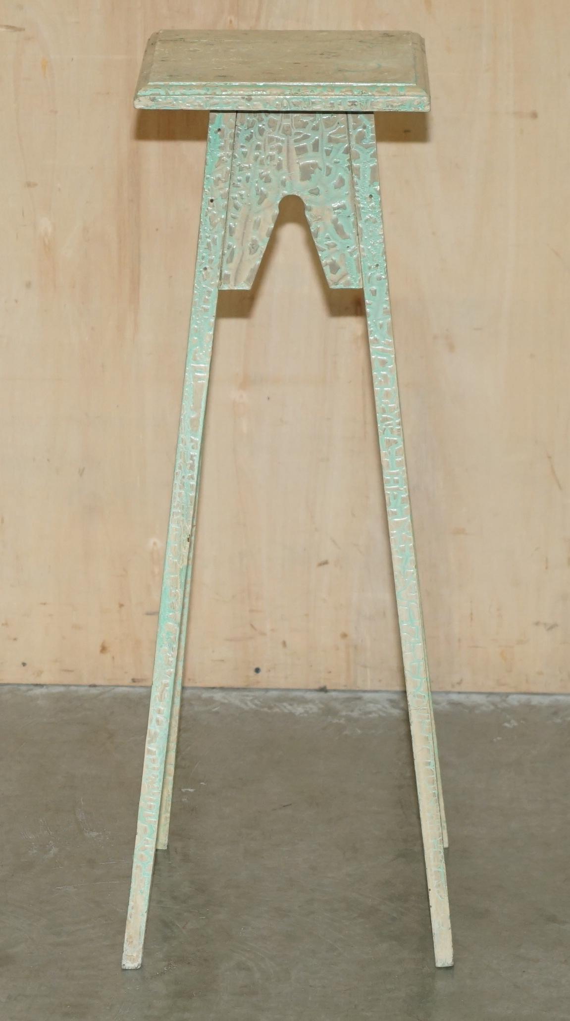 Victorian FRENCH ANTIQUE PAINTED 1920's HAND JARDINIERE TABLE OR PLANT STAND PEDESTAL For Sale