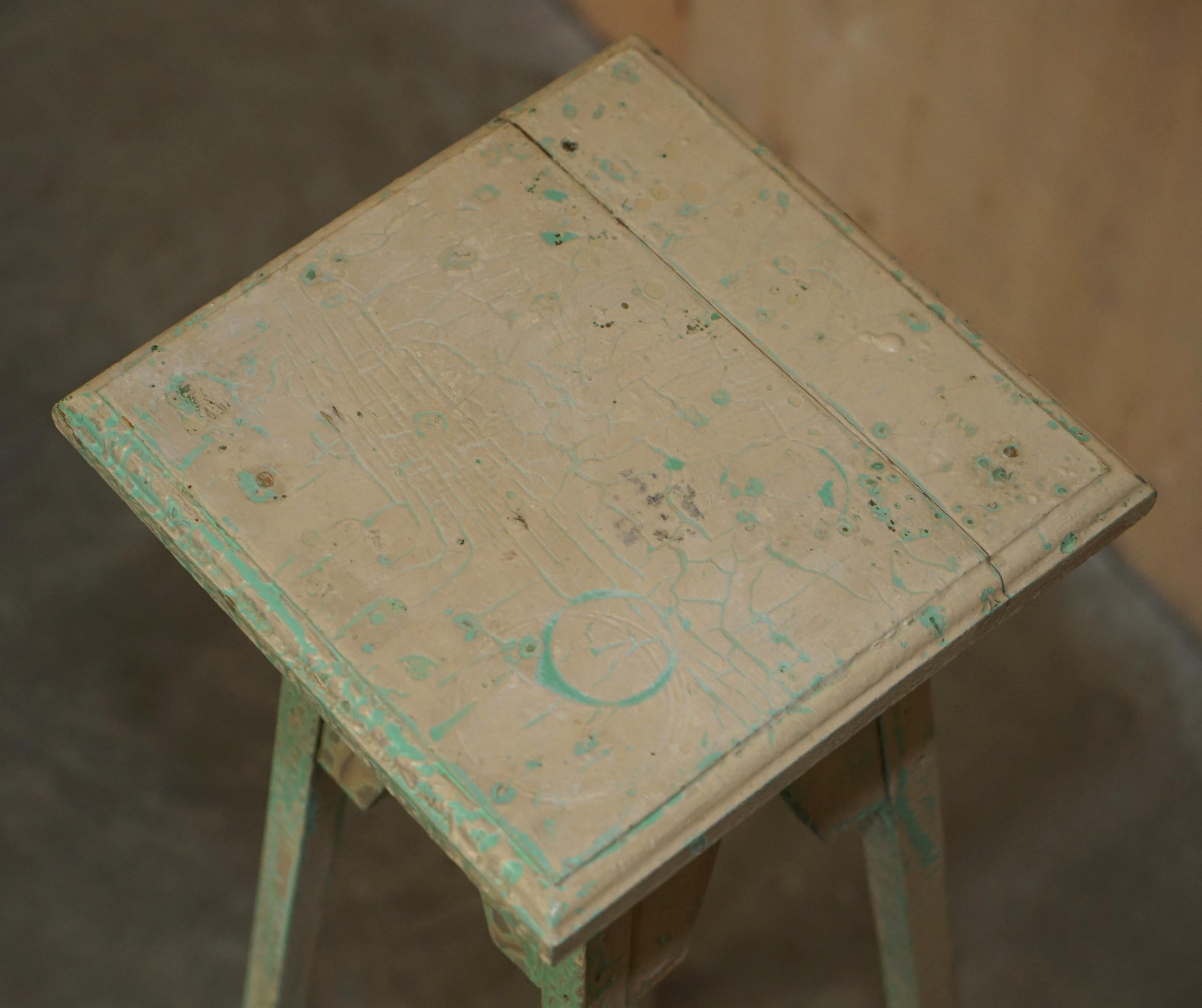 Early 20th Century FRENCH ANTIQUE PAINTED 1920's HAND JARDINIERE TABLE OR PLANT STAND PEDESTAL For Sale