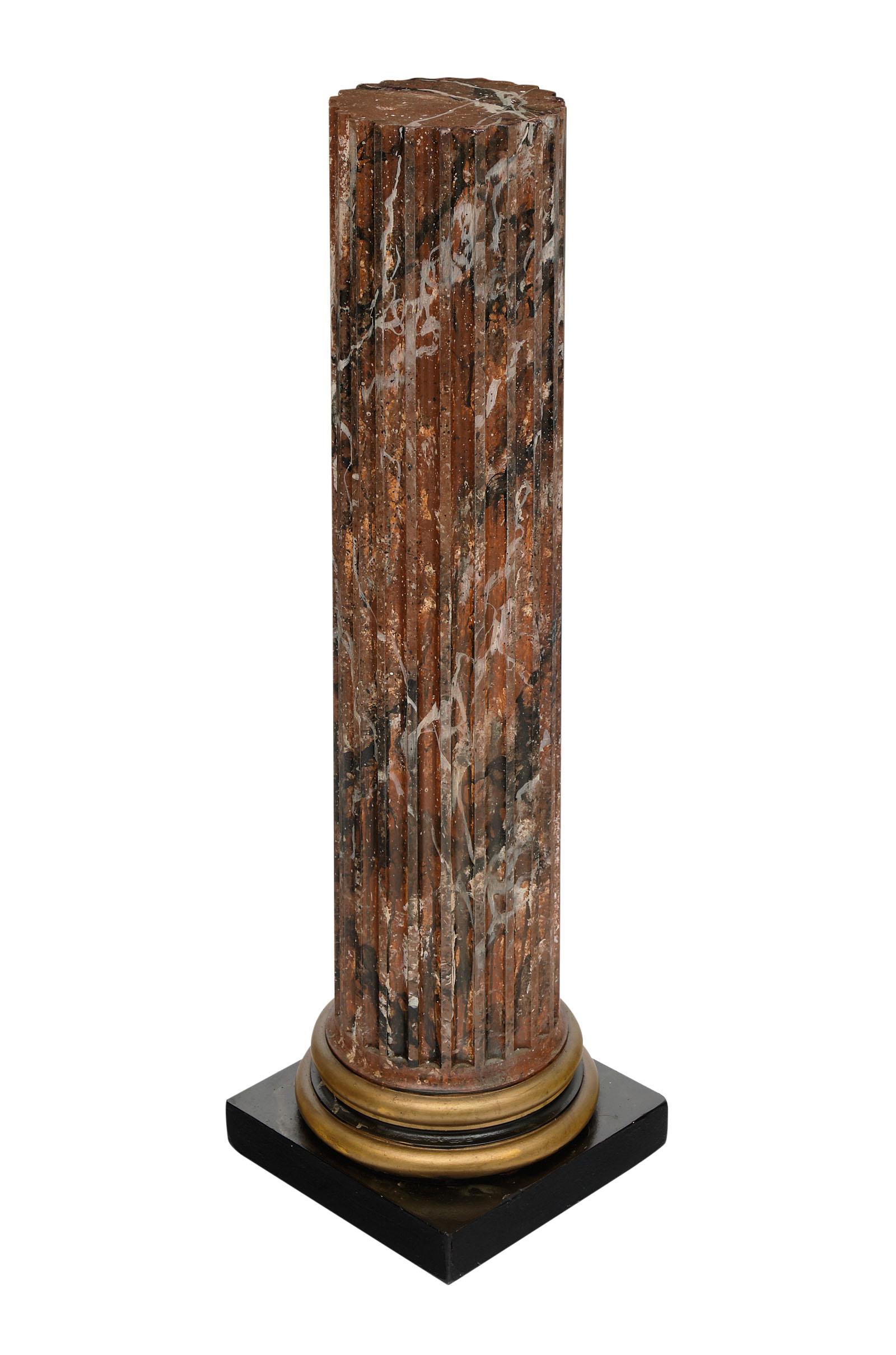 French Antique Painted Columns In Good Condition In Austin, TX