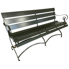 French Antique Painted Garden Bench
