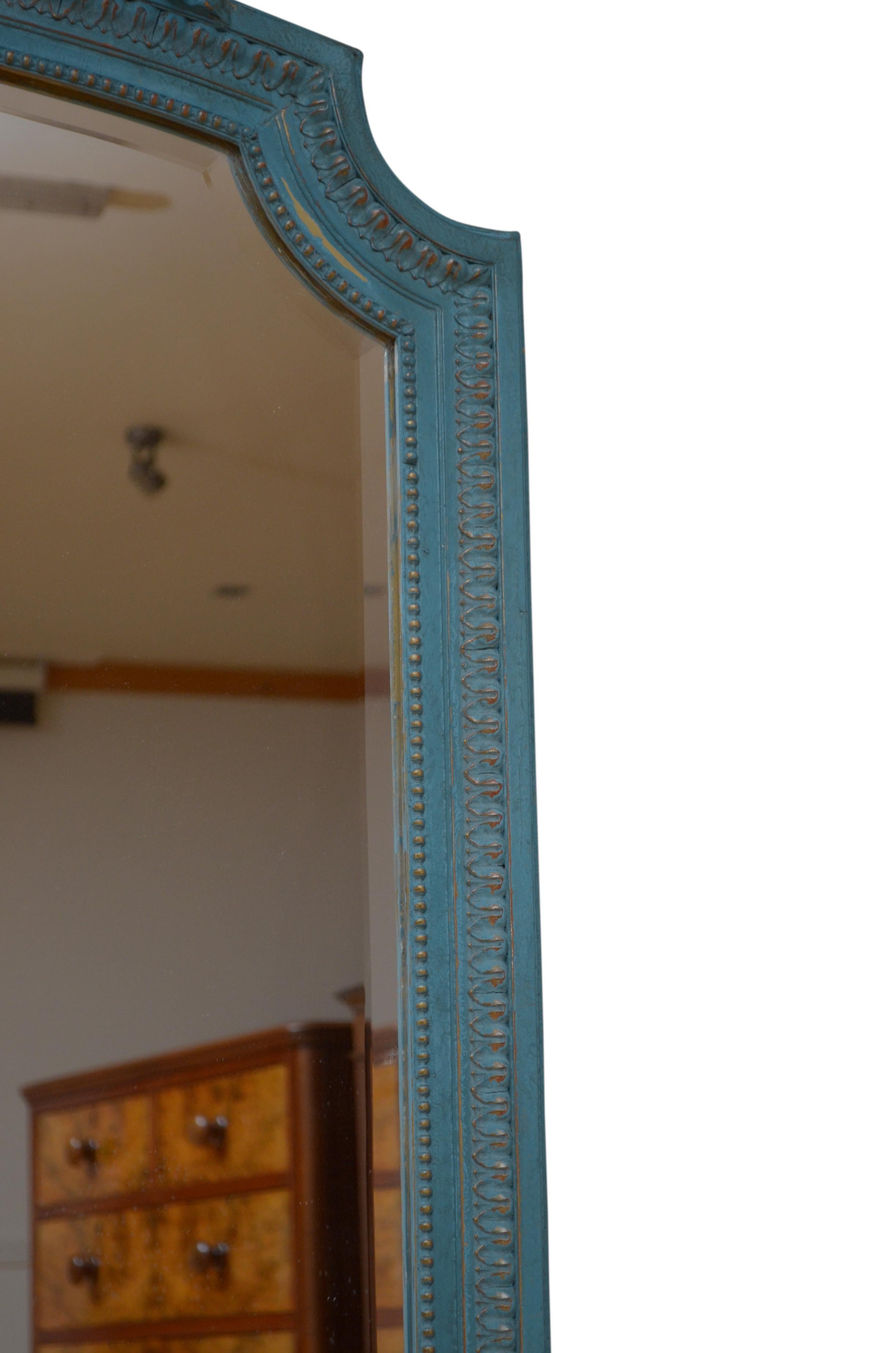 French Antique Painted Wall Mirror H140cm For Sale 4