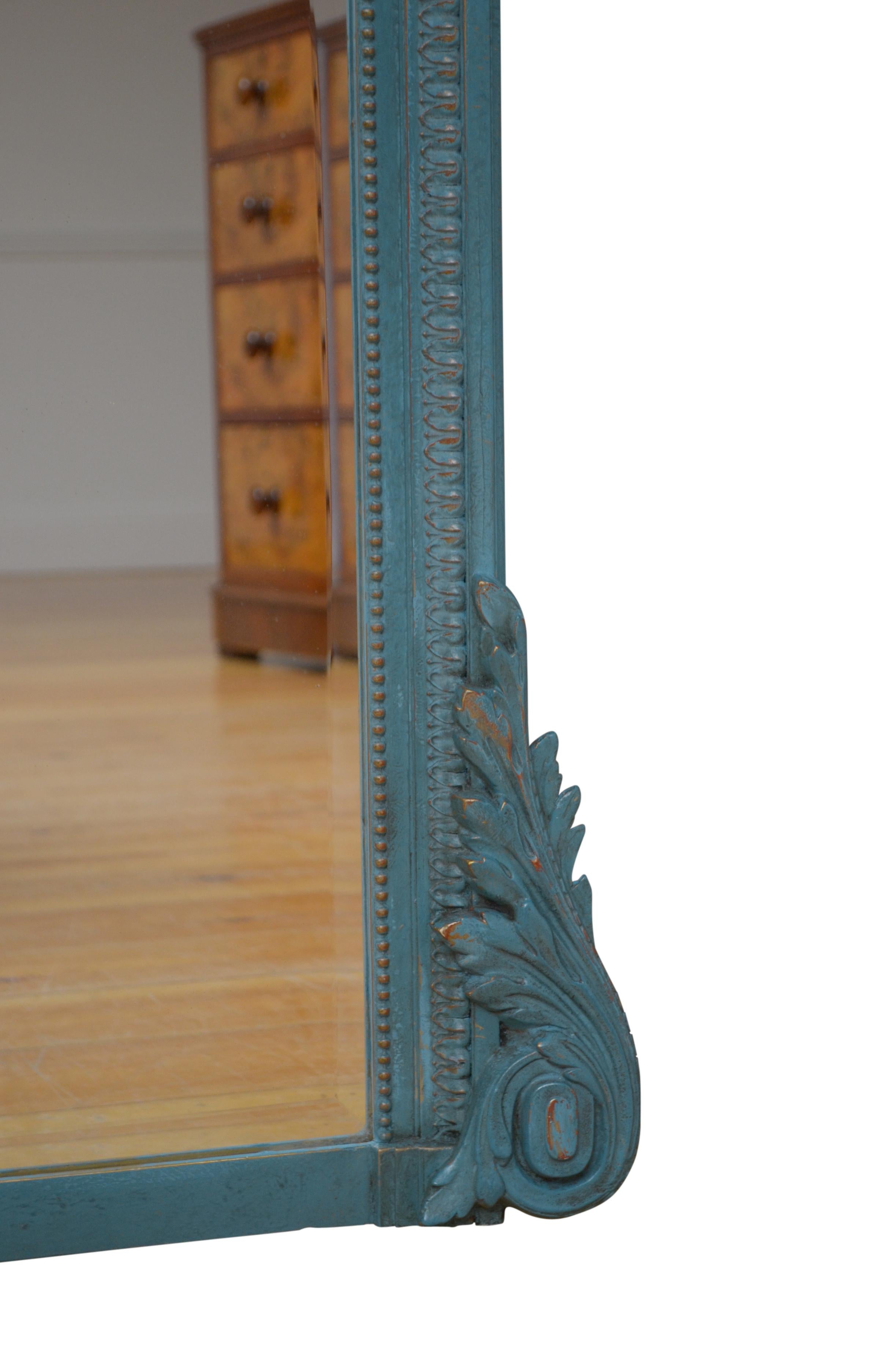 French Antique Painted Wall Mirror H140cm For Sale 5
