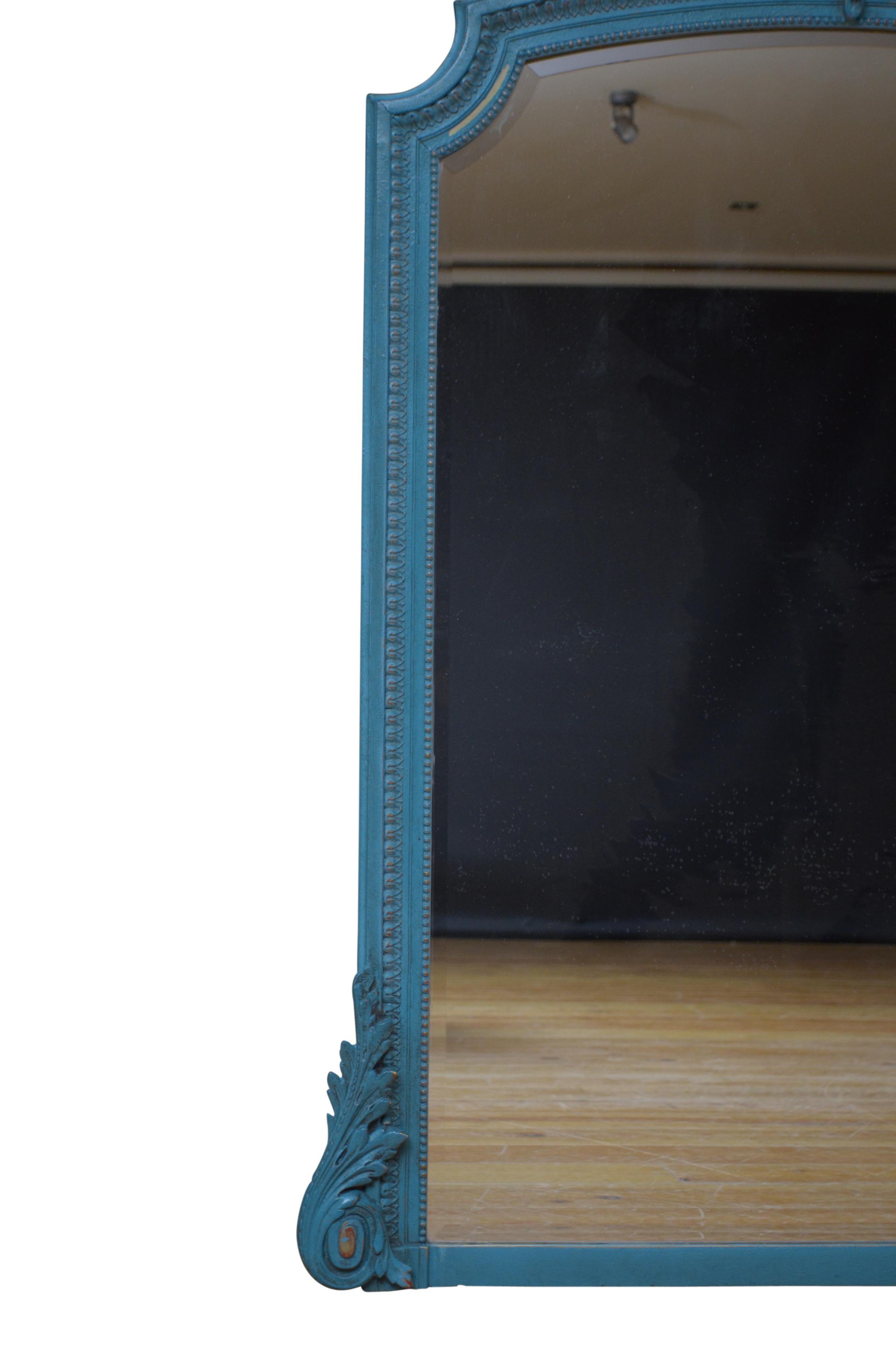 French Antique Painted Wall Mirror H140cm In Good Condition For Sale In High Peak, GB