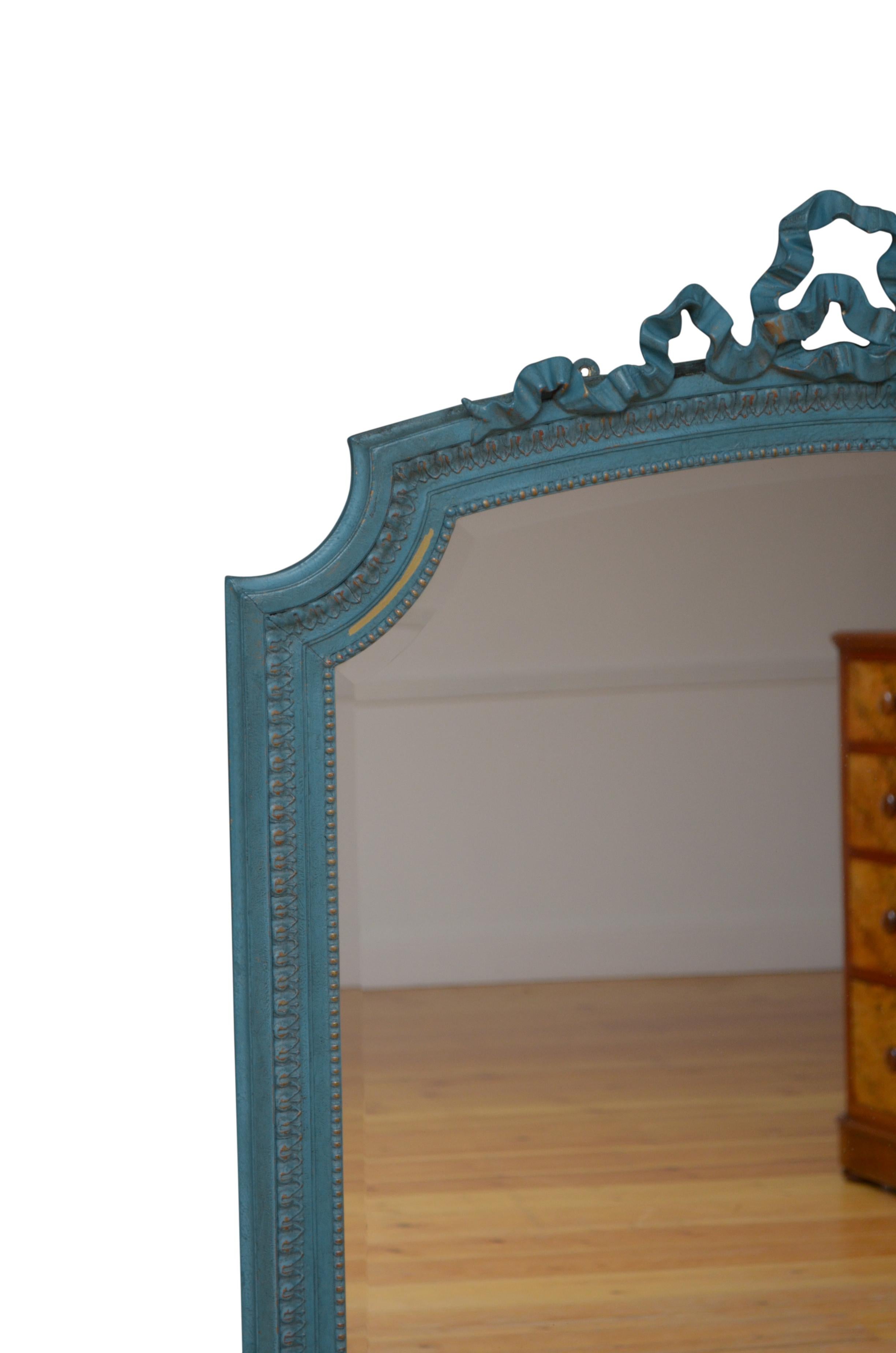 20th Century French Antique Painted Wall Mirror H140cm For Sale