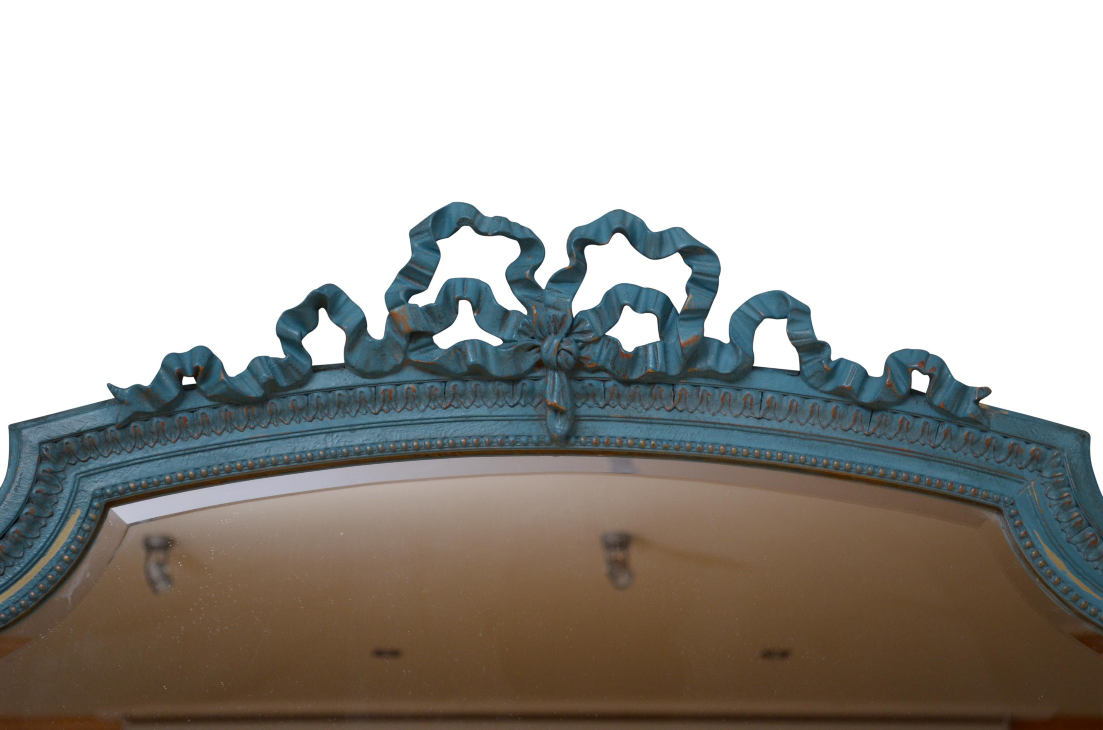 French Antique Painted Wall Mirror H140cm For Sale 1