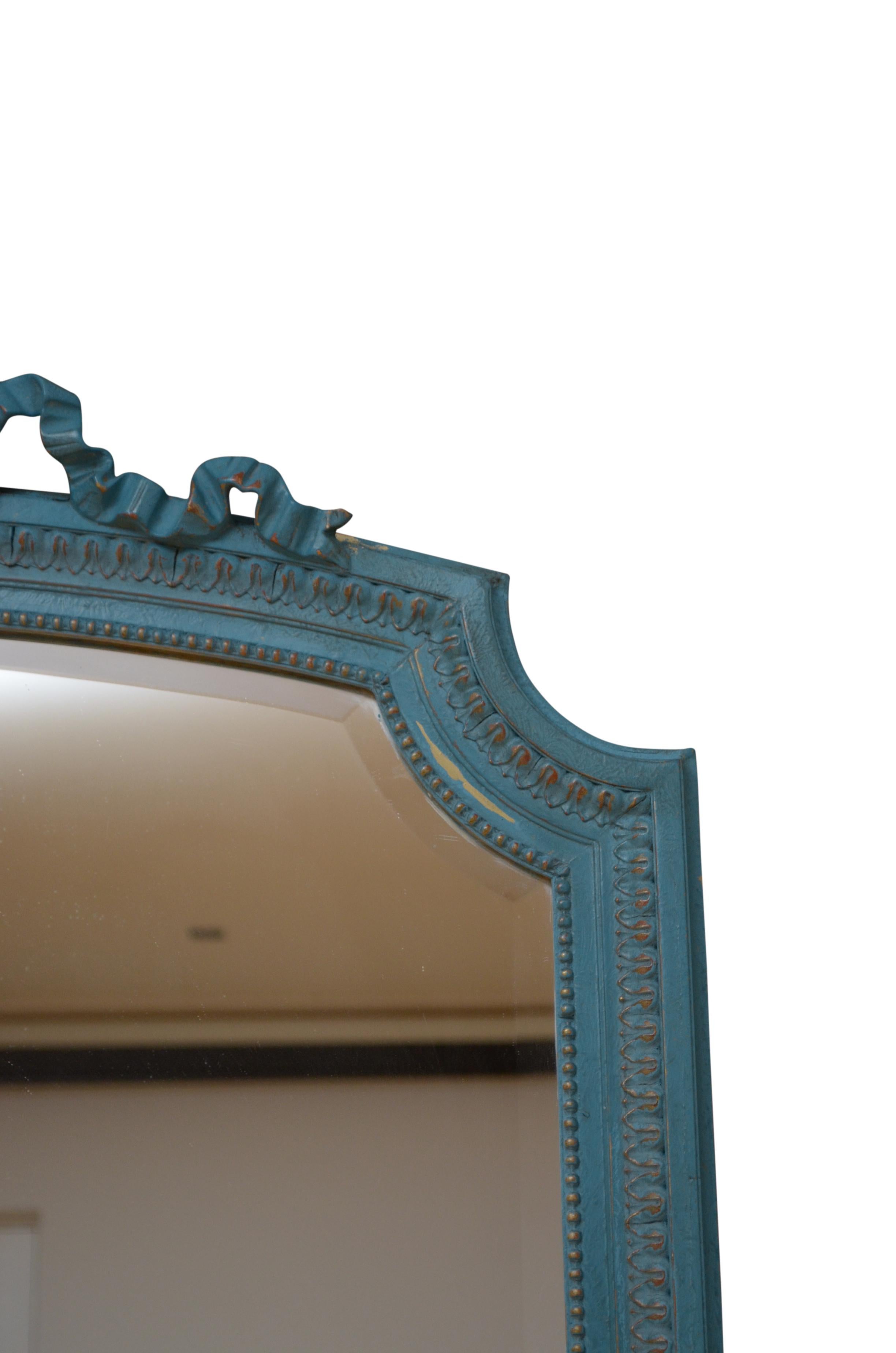 French Antique Painted Wall Mirror H140cm For Sale 3