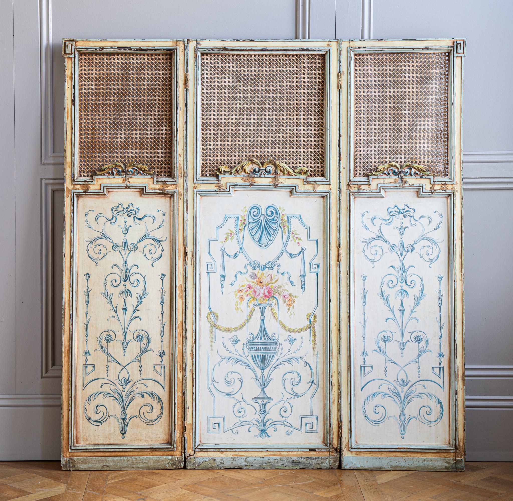 French Antique Paravent Screen For Sale 4