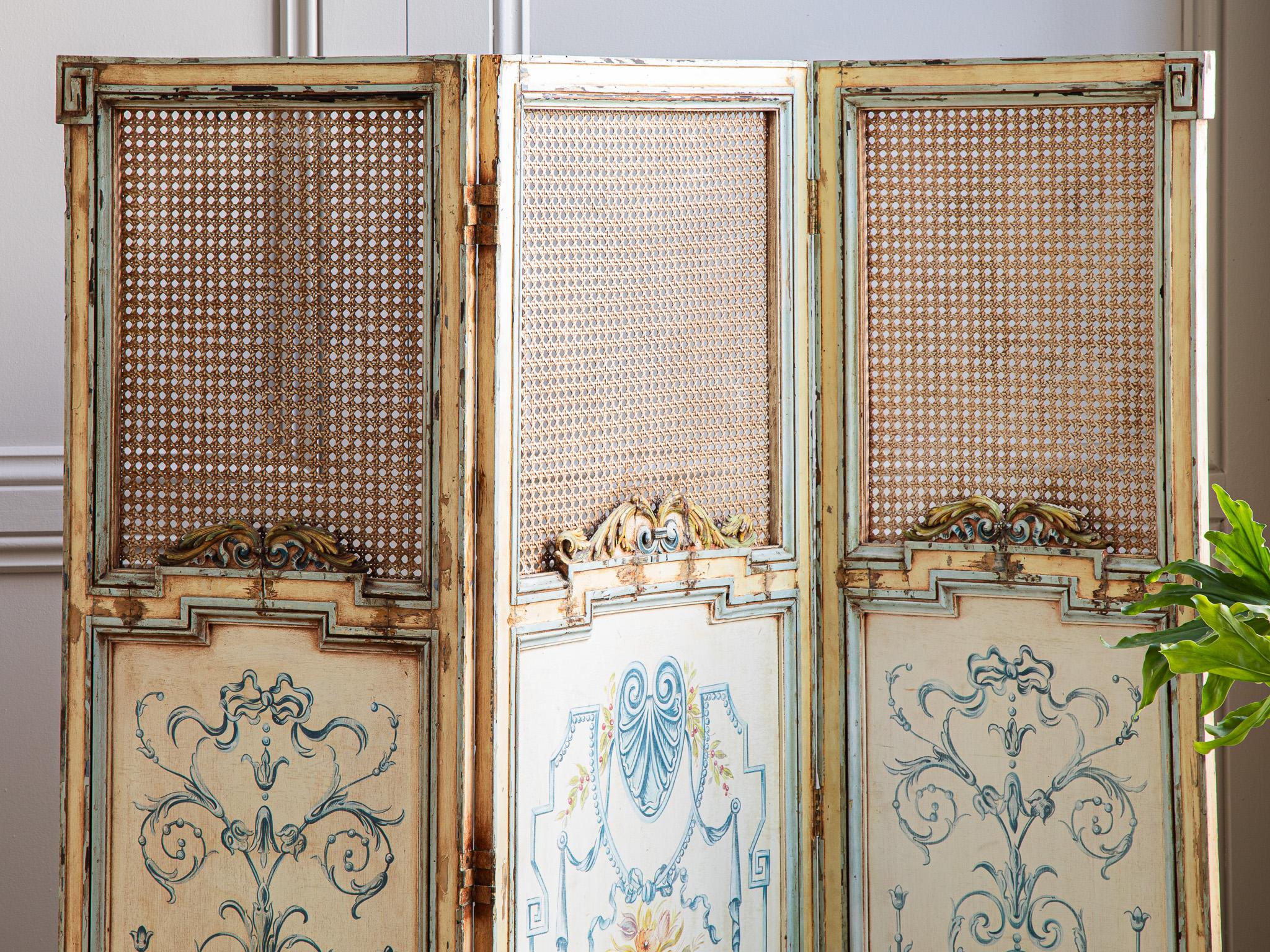 French Antique Paravent Screen For Sale 5