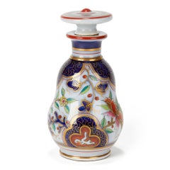 French Antique Porcelain Imari Design Scent Bottle, 19th Century