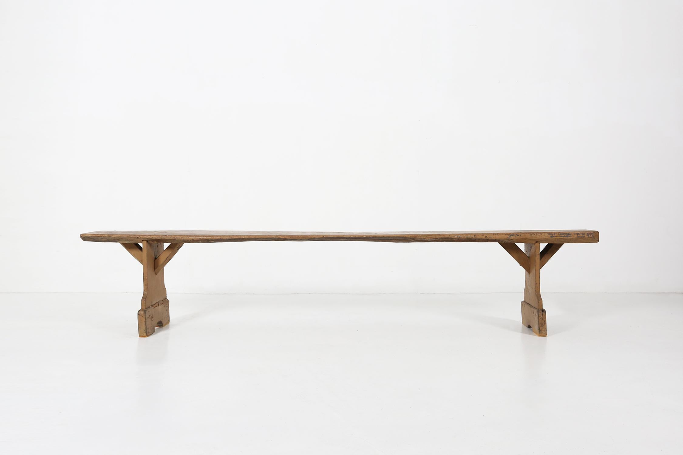 Banc en bois ancien et primitif avec belle patine en vente 8