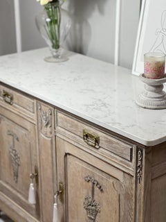 French Antique Provincial Marble Sideboard