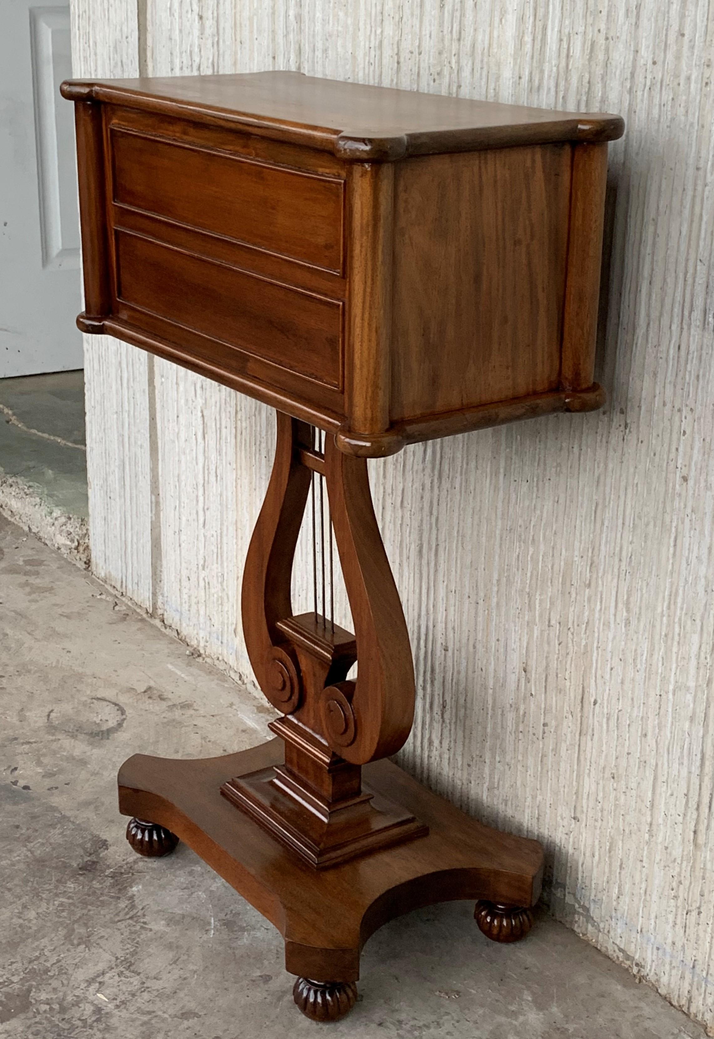 antique harp side table