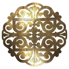 French Antique Rolling Expandable Brass Silverplate Trivet, Au Bon Marché Paris.