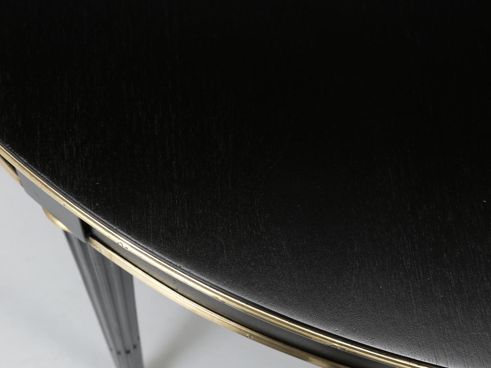 Early 20th Century French Antique Round Louis XVI Style Ebonized Table, Correctly Restored