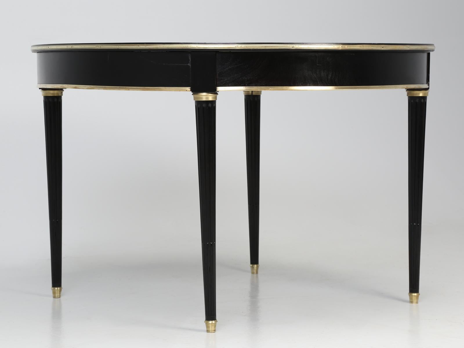 Mahogany French Antique Round Louis XVI Style Ebonized Table, Correctly Restored