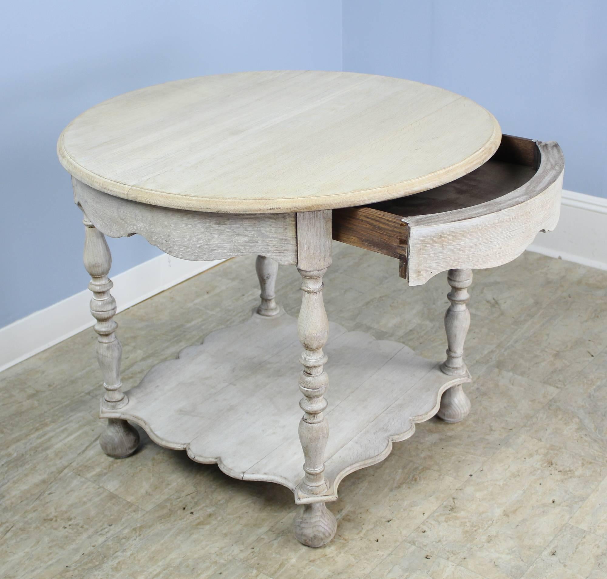 round oak lamp table
