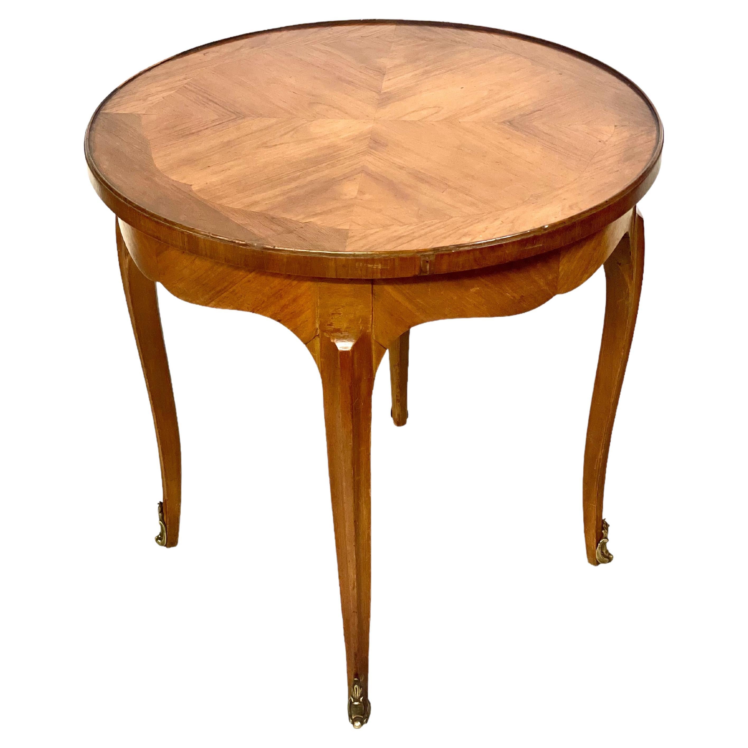 French Antique Round Salon Coffee or Tea Table For Sale