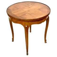 French Antique Round Salon Coffee or Tea Table